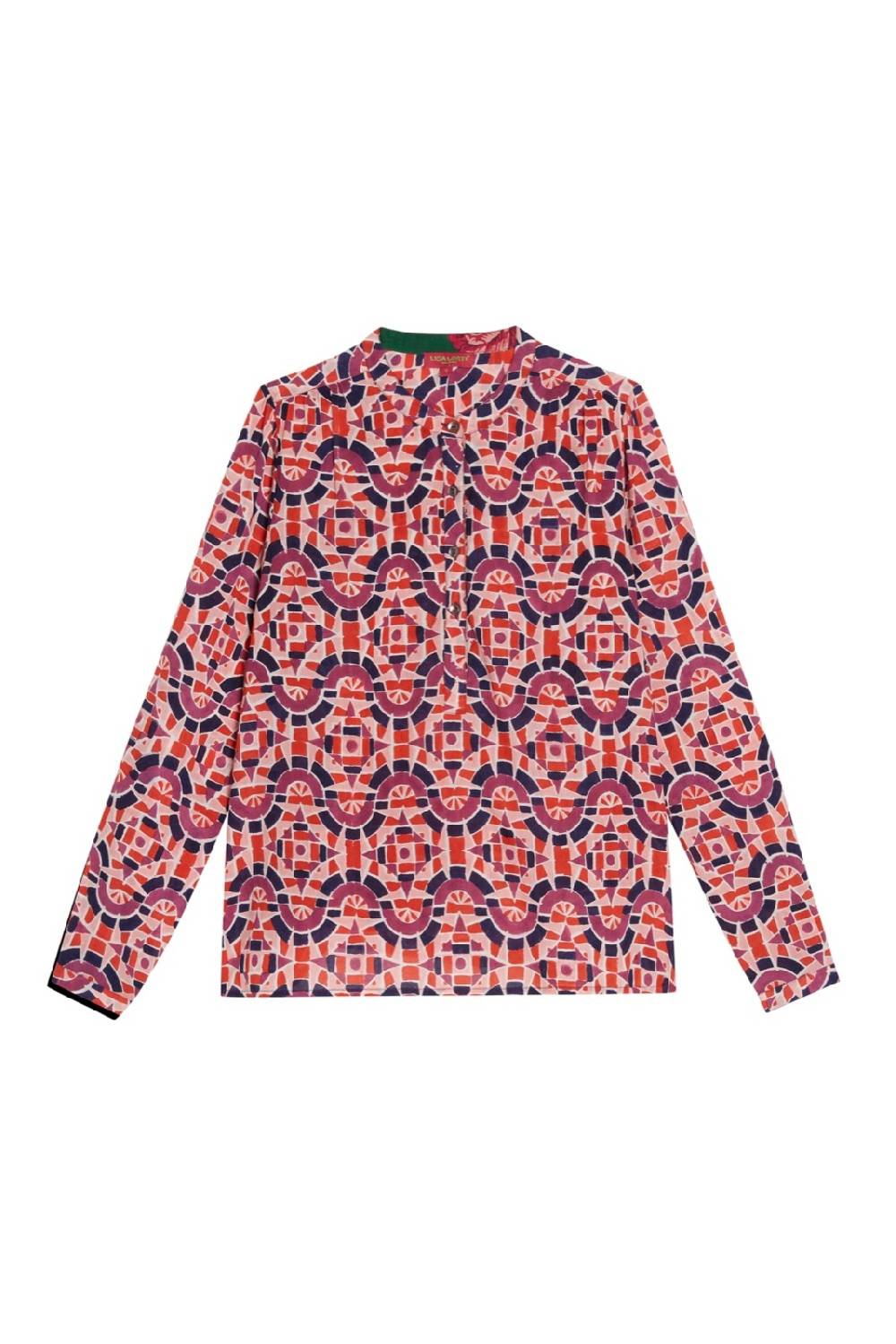 Lisa Corti camicia batumi folk mirror purple Prezzo basso