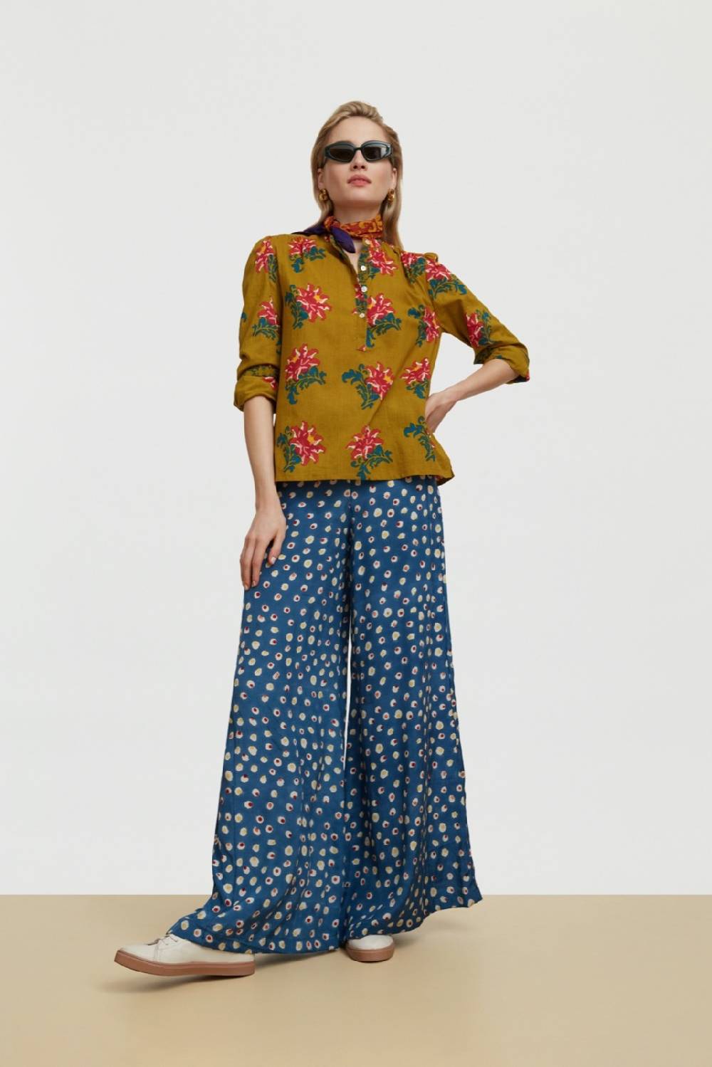 Lisa Corti camicia batumi tangeri rose olive green Offerta settimanale