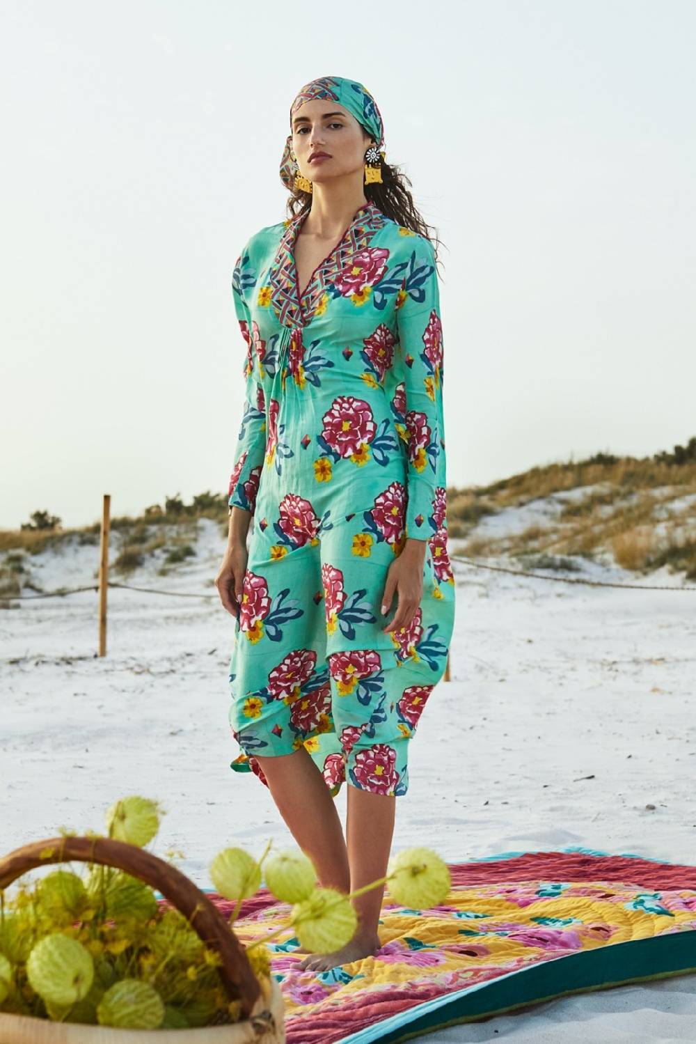Lisa Corti caftano radha ramye aqua Super sconto
