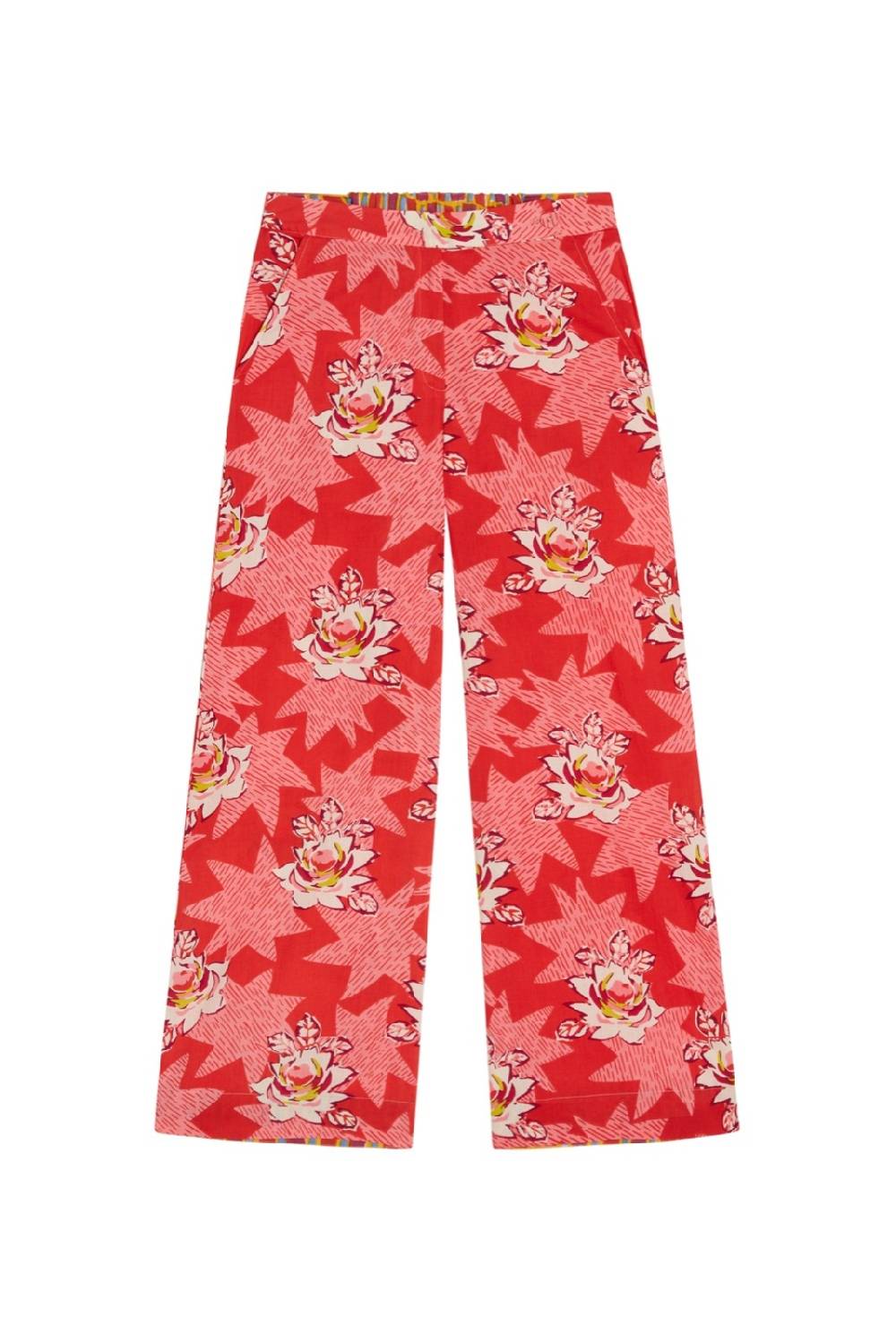 Lisa Corti pantalone myanmar star flower red Officina