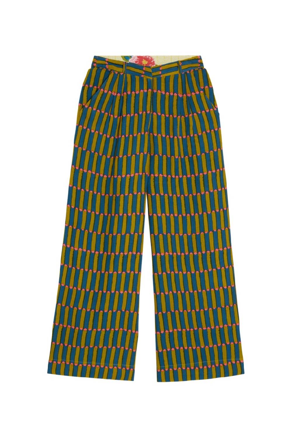 Lisa Corti pantalone theresa diamnod stripes acid green Esporta salva