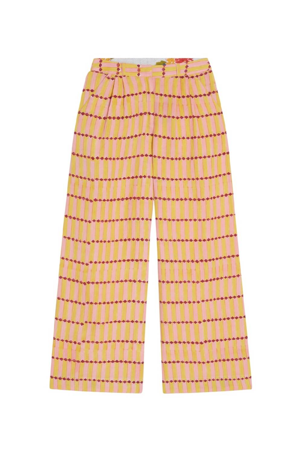 Lisa Corti pantalone theresa diamond stripes light yellow Black Friday Prezzi
