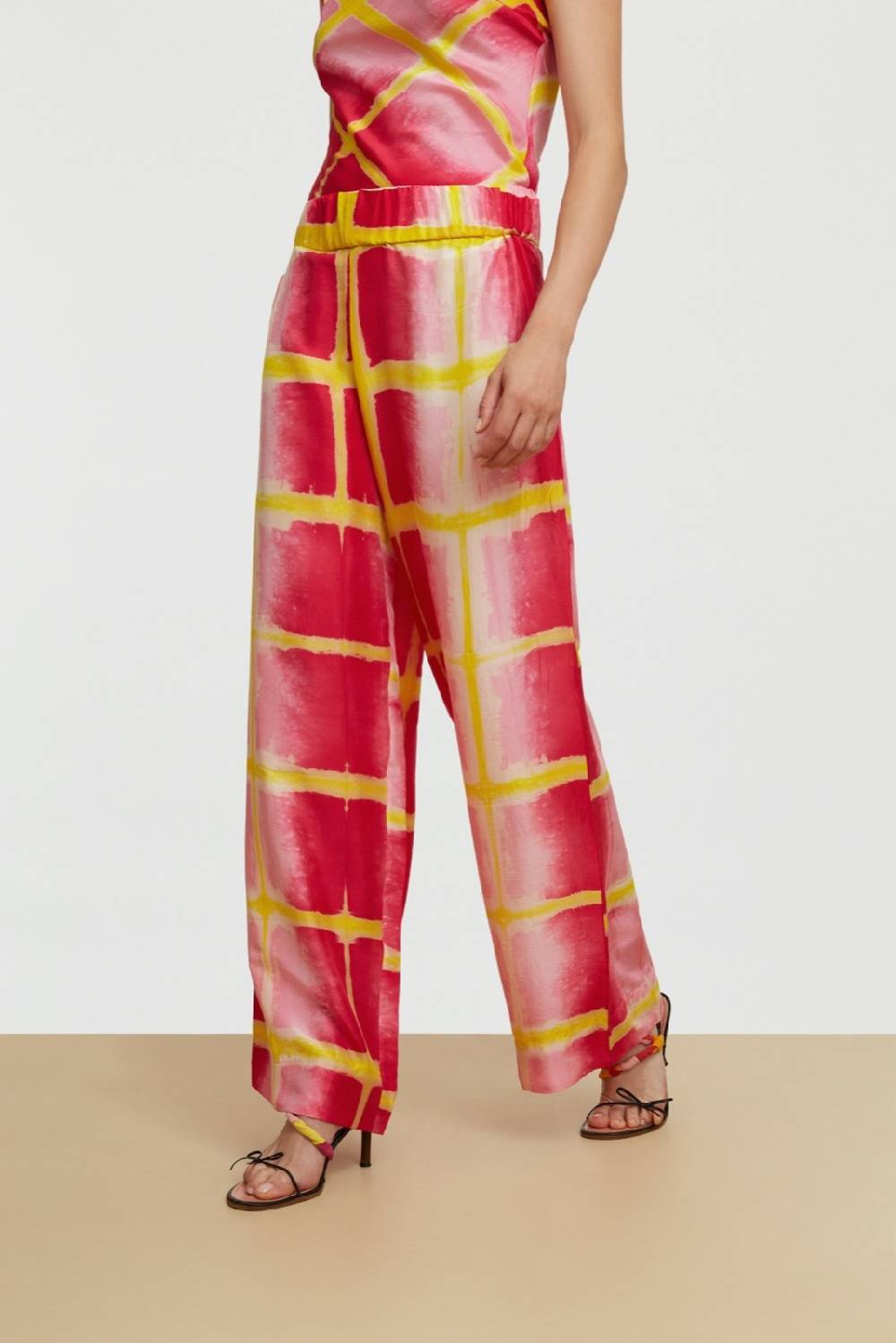 Lisa Corti pantalone onda tangra pink In vendita
