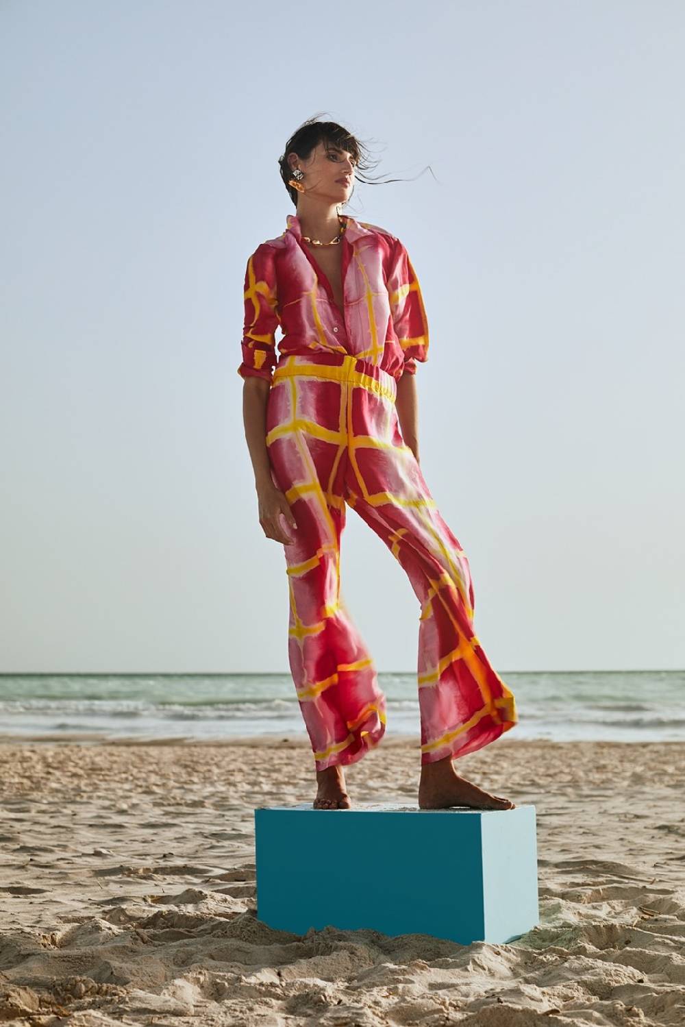Lisa Corti pantalone onda tangra pink In vendita