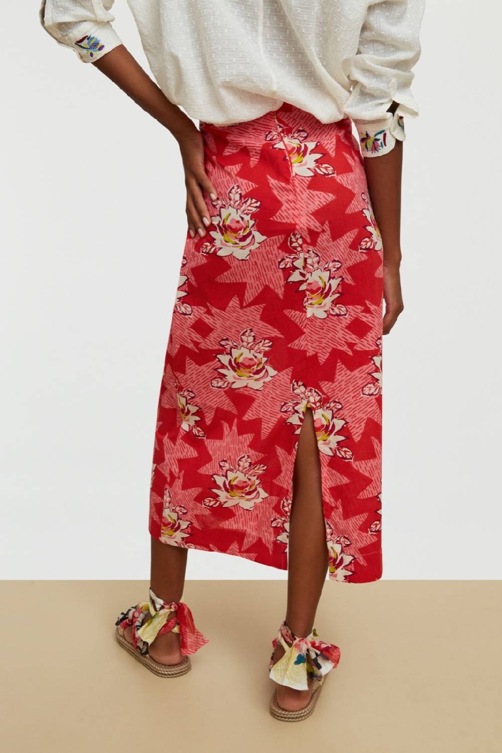 Lisa Corti gonna tubino star flower red 2025