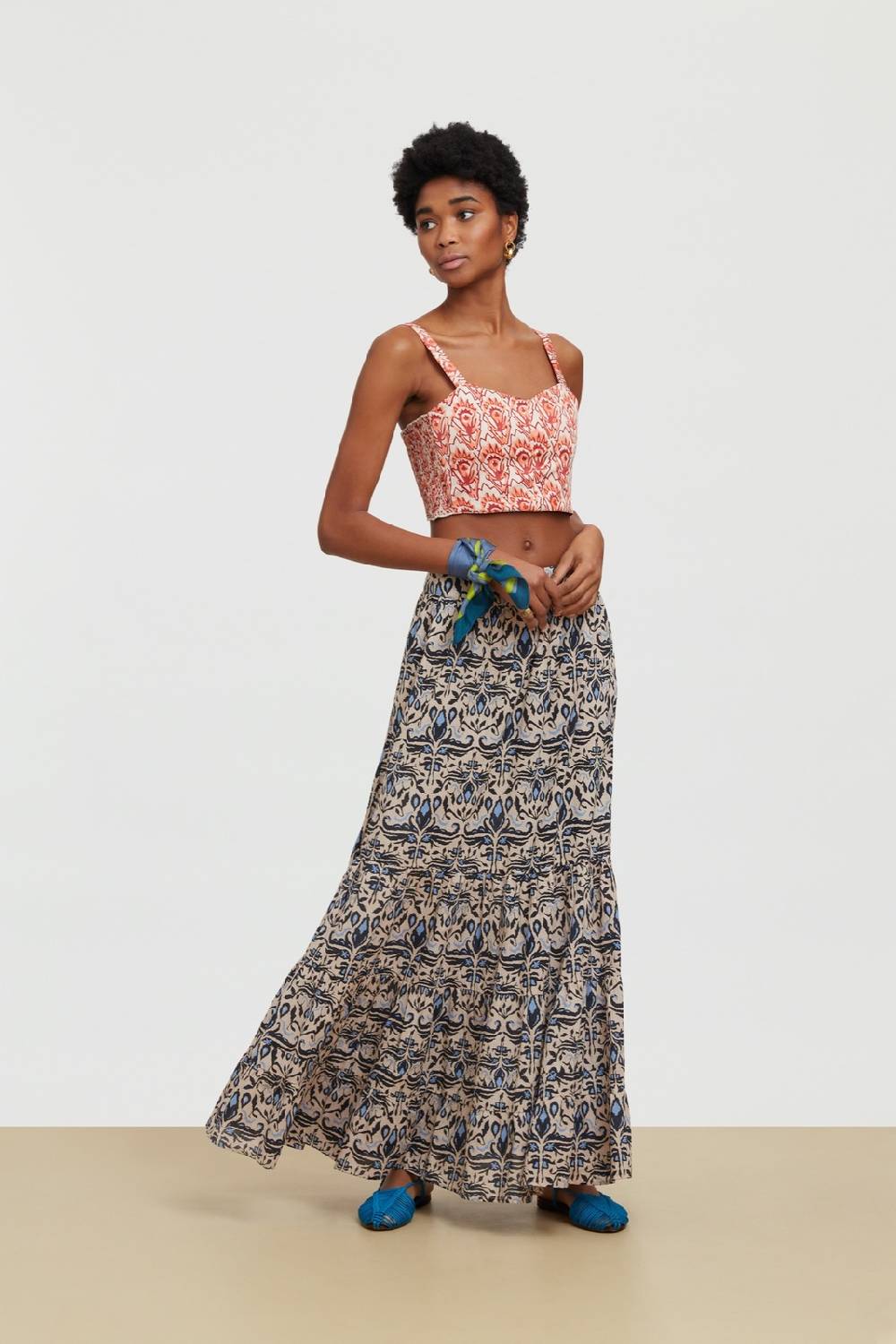 Lisa Corti gonna lehenga abhanery damasque black Promozione