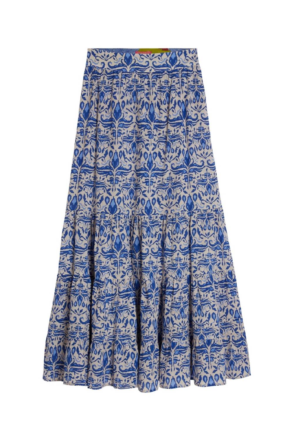 Lisa Corti gonna lehenga abhanery damasque blue Spedizione Gratuita