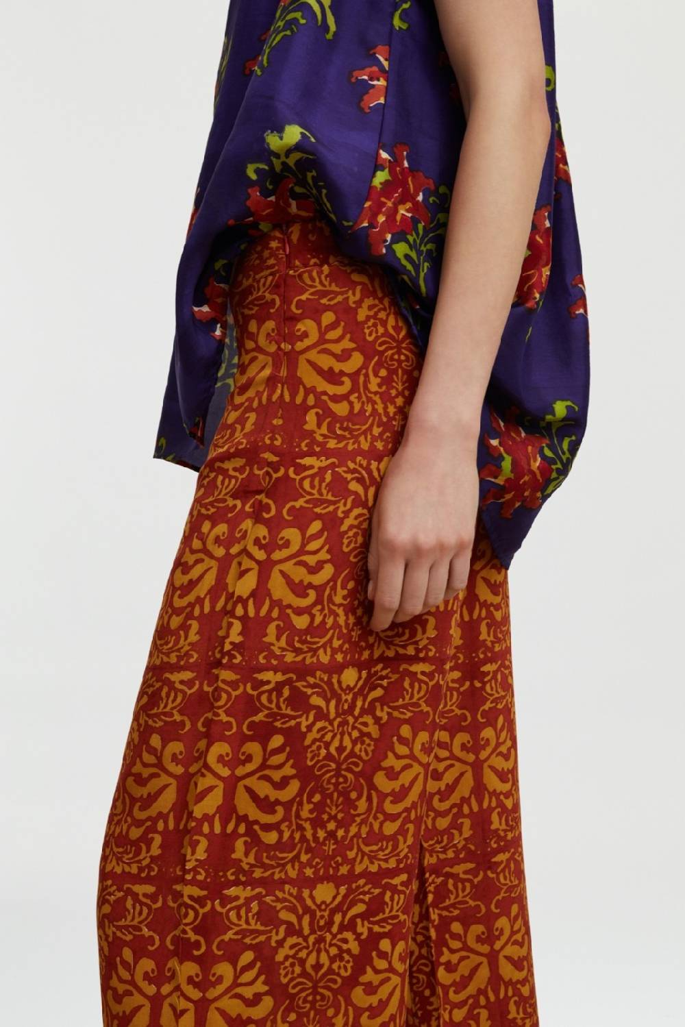 Lisa Corti pantalone burma tangeri flower purple Qualità Garantita