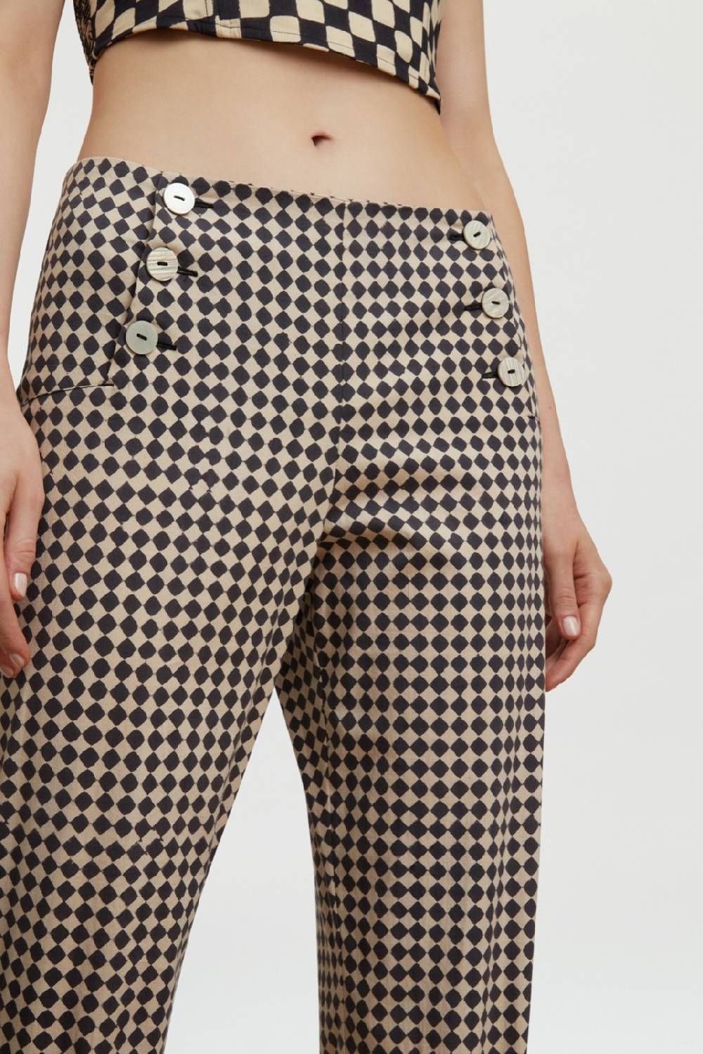 Lisa Corti pantalone marinara diamond check black
