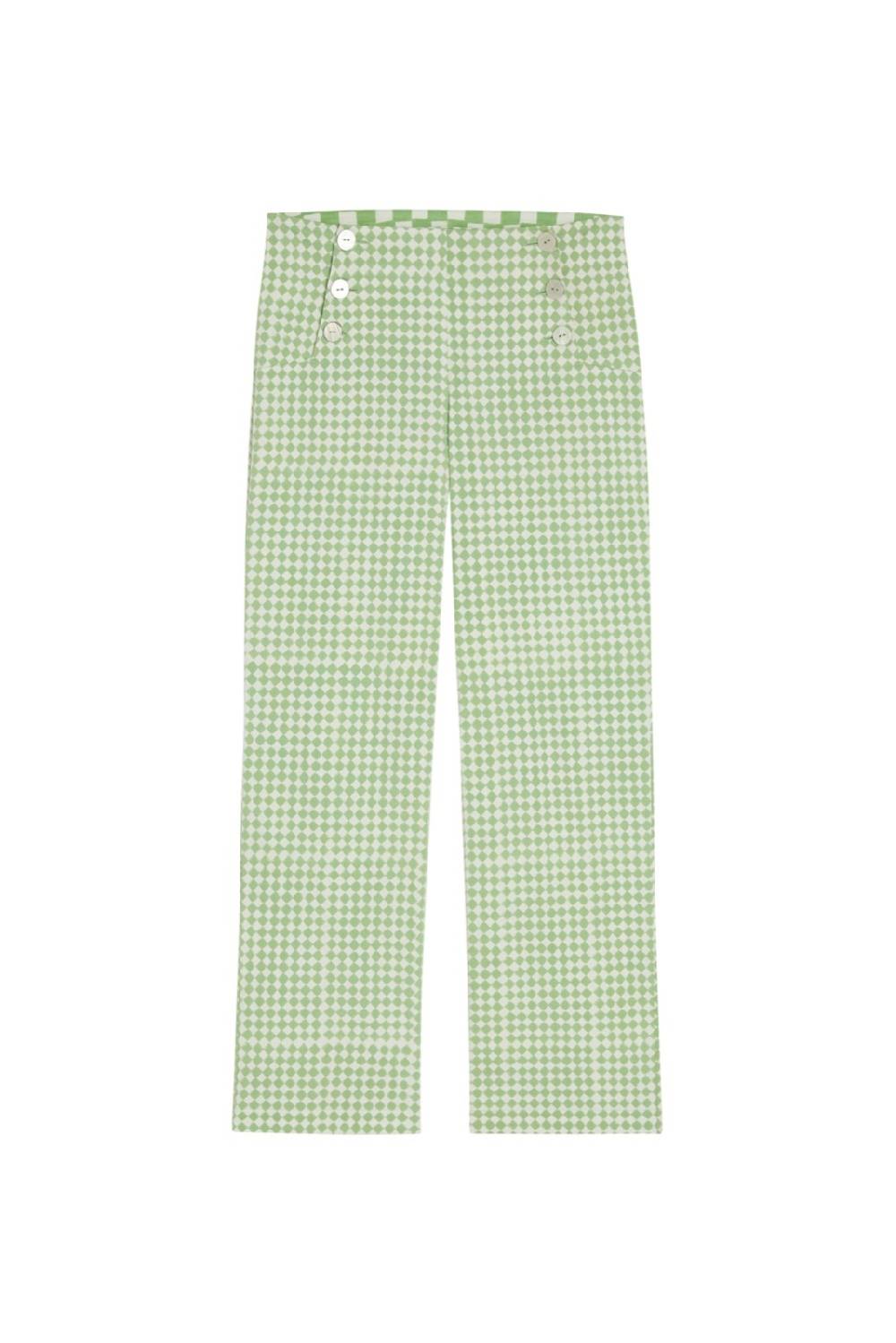 Lisa Corti pantalone marinara diamond check mint Acquista Ora