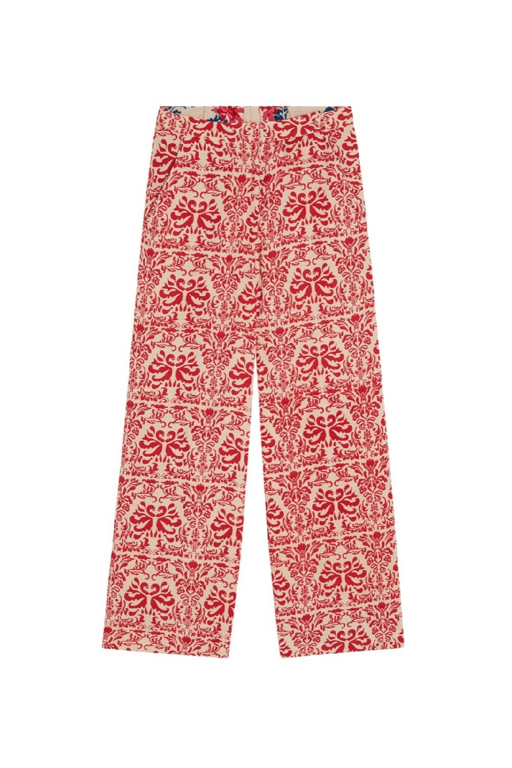 Lisa Corti pantalone myanmar tangeri damask natural Consegna Veloce