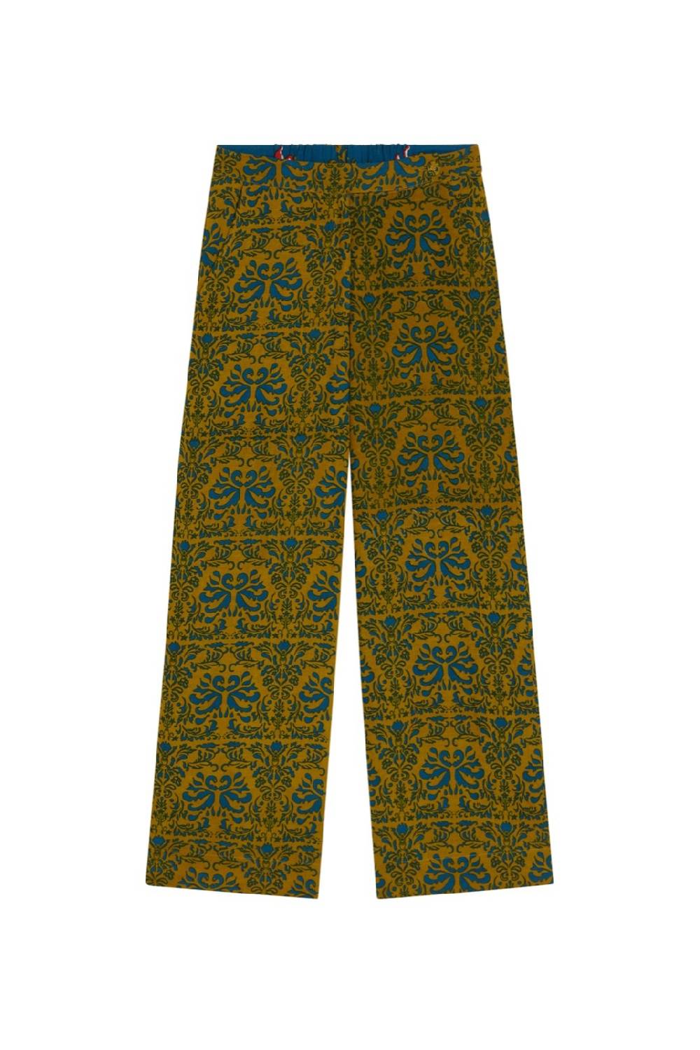 Lisa Corti pantalone myanmar tangeri damask olive green Promozione Limitata