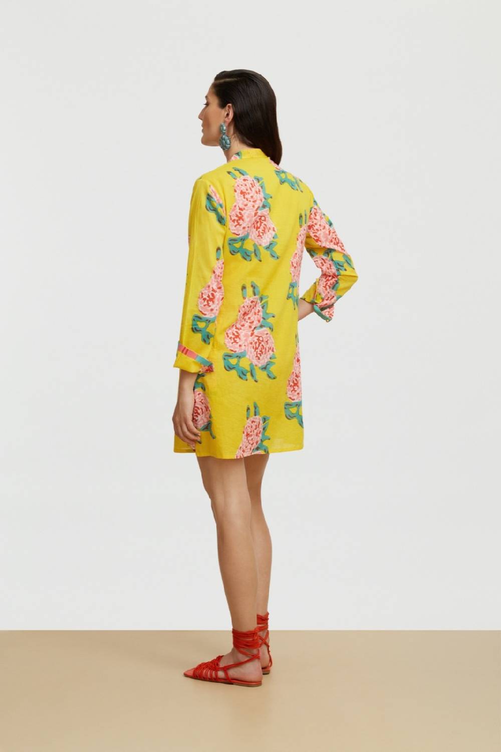 Lisa Corti kurta corta leopard flower yellow Outlet