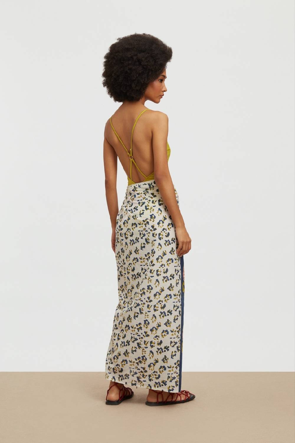 Lisa Corti pareo leopard stripes dark blue In Vendita