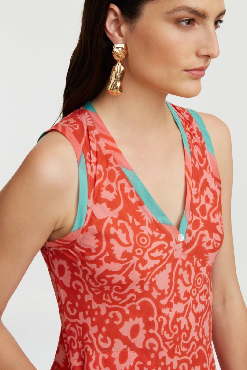 Lisa Corti abito cheack damask design red Offerte