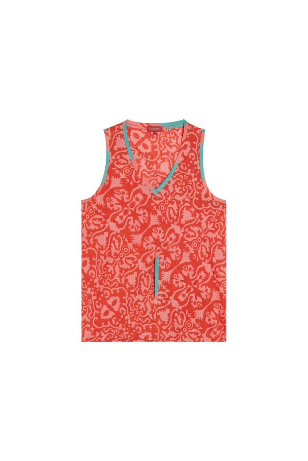Lisa Corti top banyan damask design red I Più Venduti