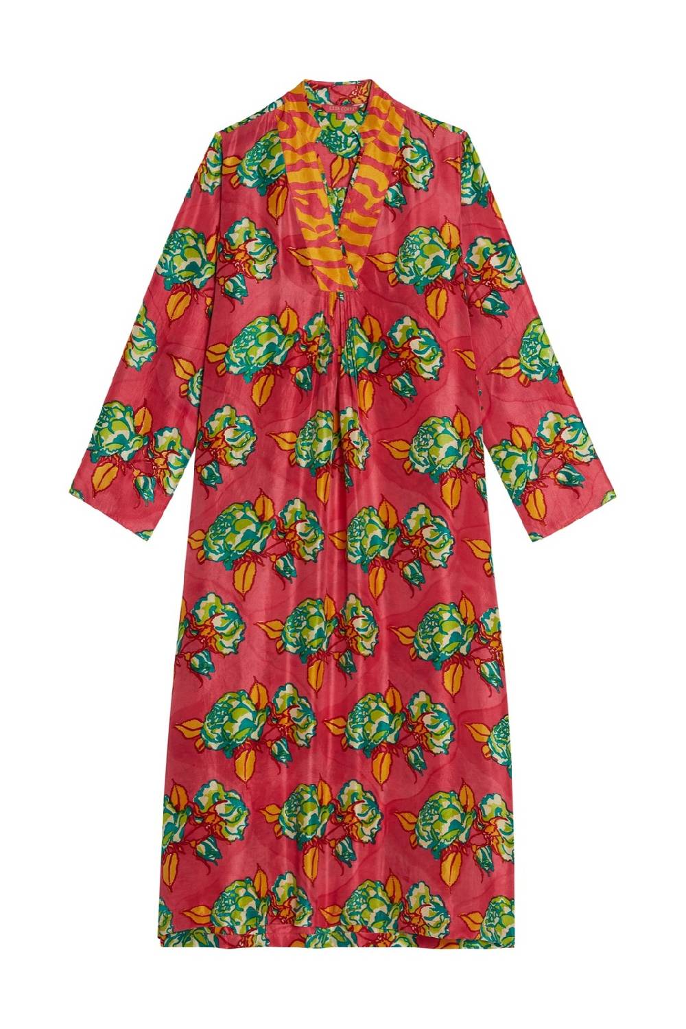 Lisa Corti caftano radha rosa spina geranium Nuova