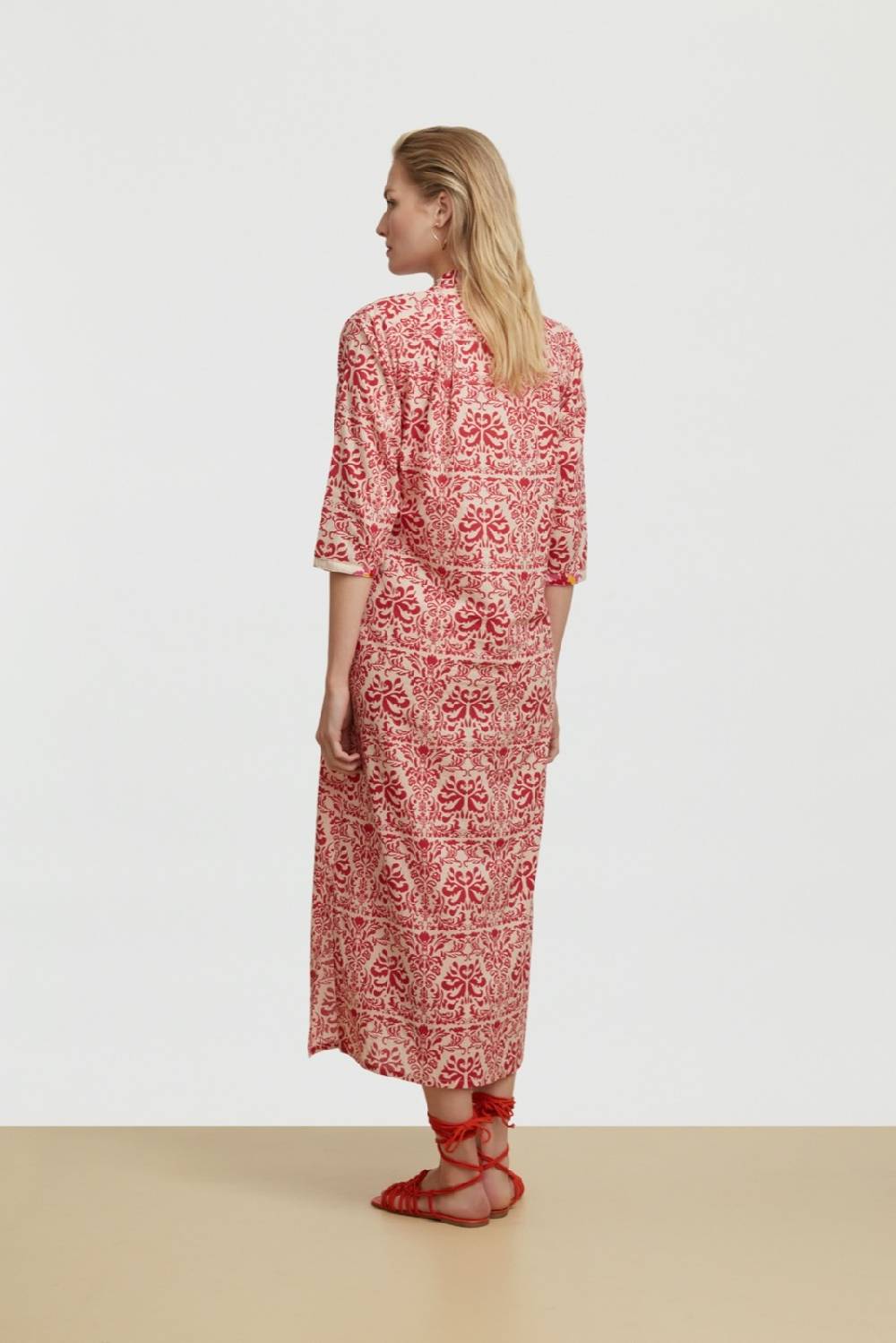 Lisa Corti caftano mirte tangeri damask natural Spedizione gratuita