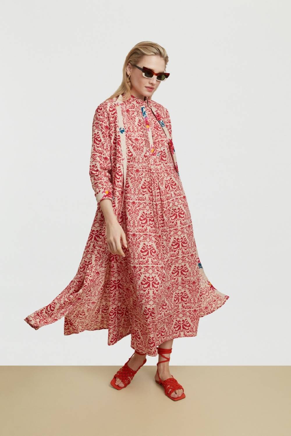 Lisa Corti caftano mirte tangeri damask natural Spedizione gratuita