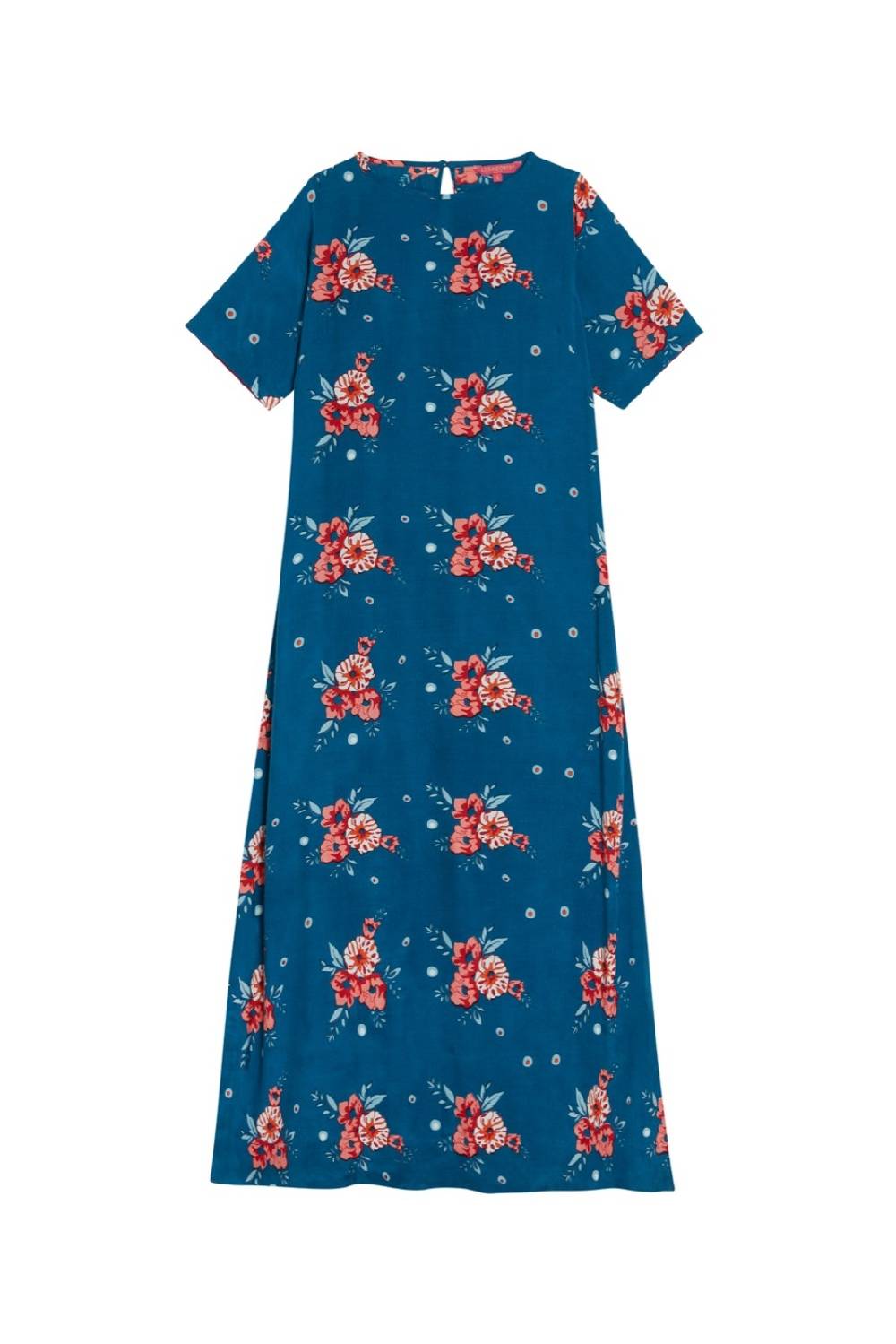 Lisa Corti abito myanmar bukhara flower teal Prezzo di fabbrica