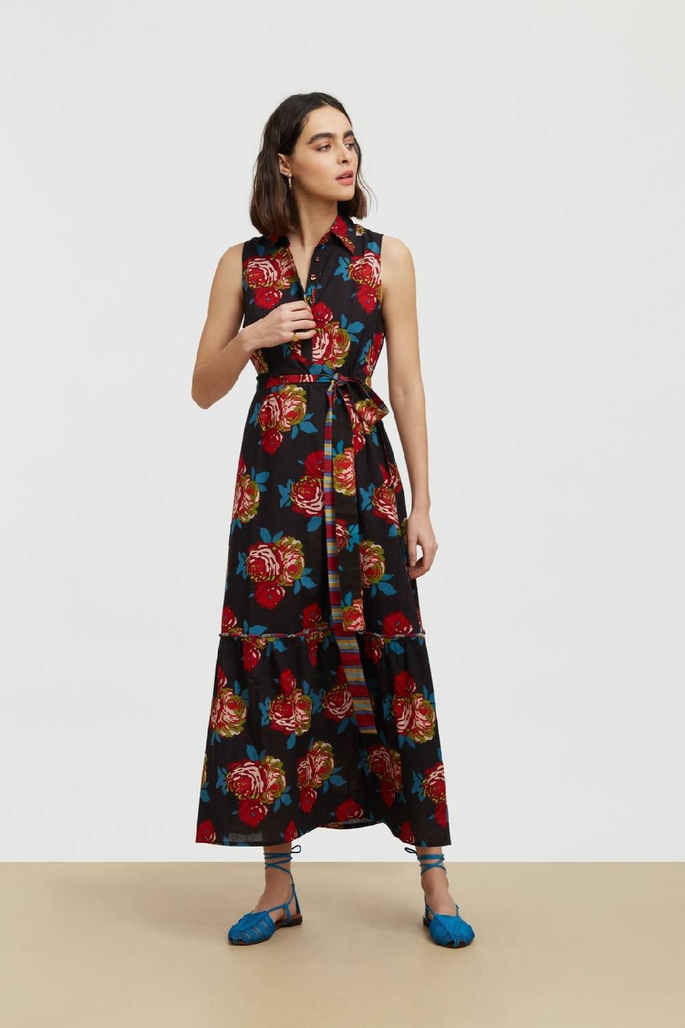 Lisa Corti abito asagao bold rose black Fornitura limitata