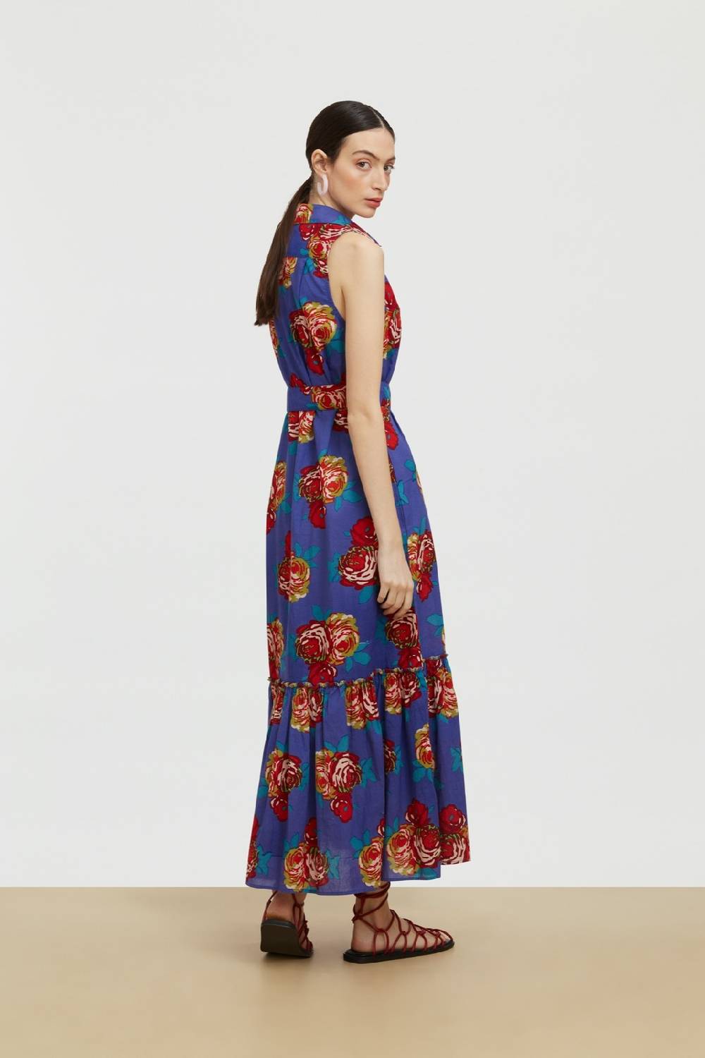 Lisa Corti abito asagao bold rose cobalt Shopping online
