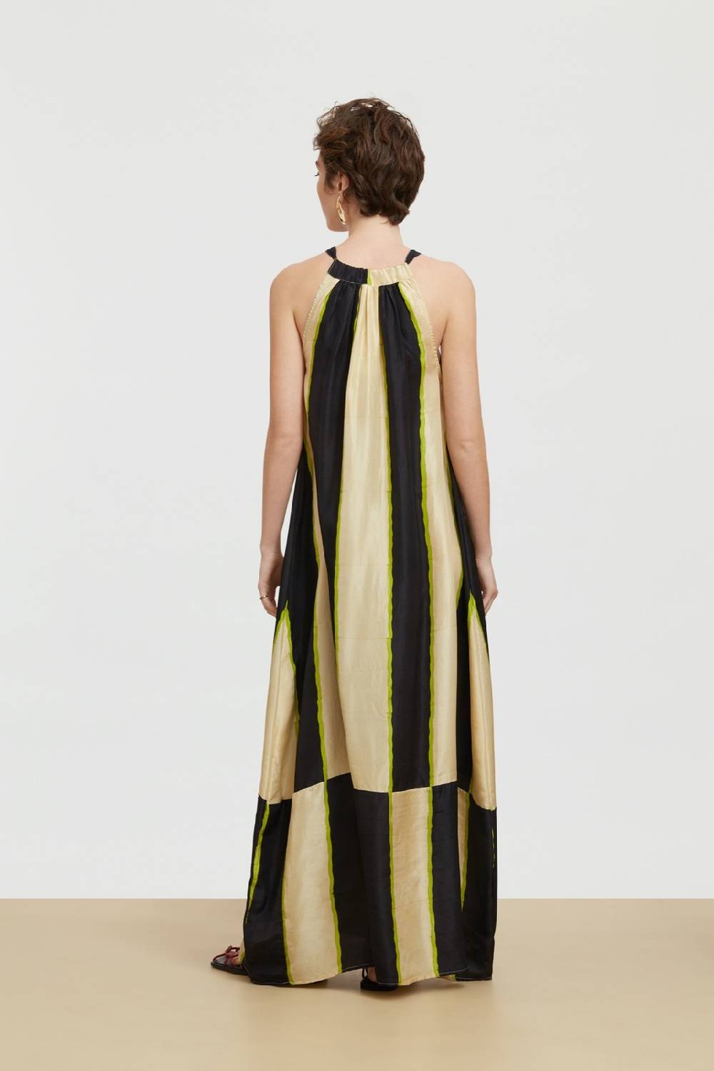Lisa Corti abito parachute baiadera stripes natural Black Friday