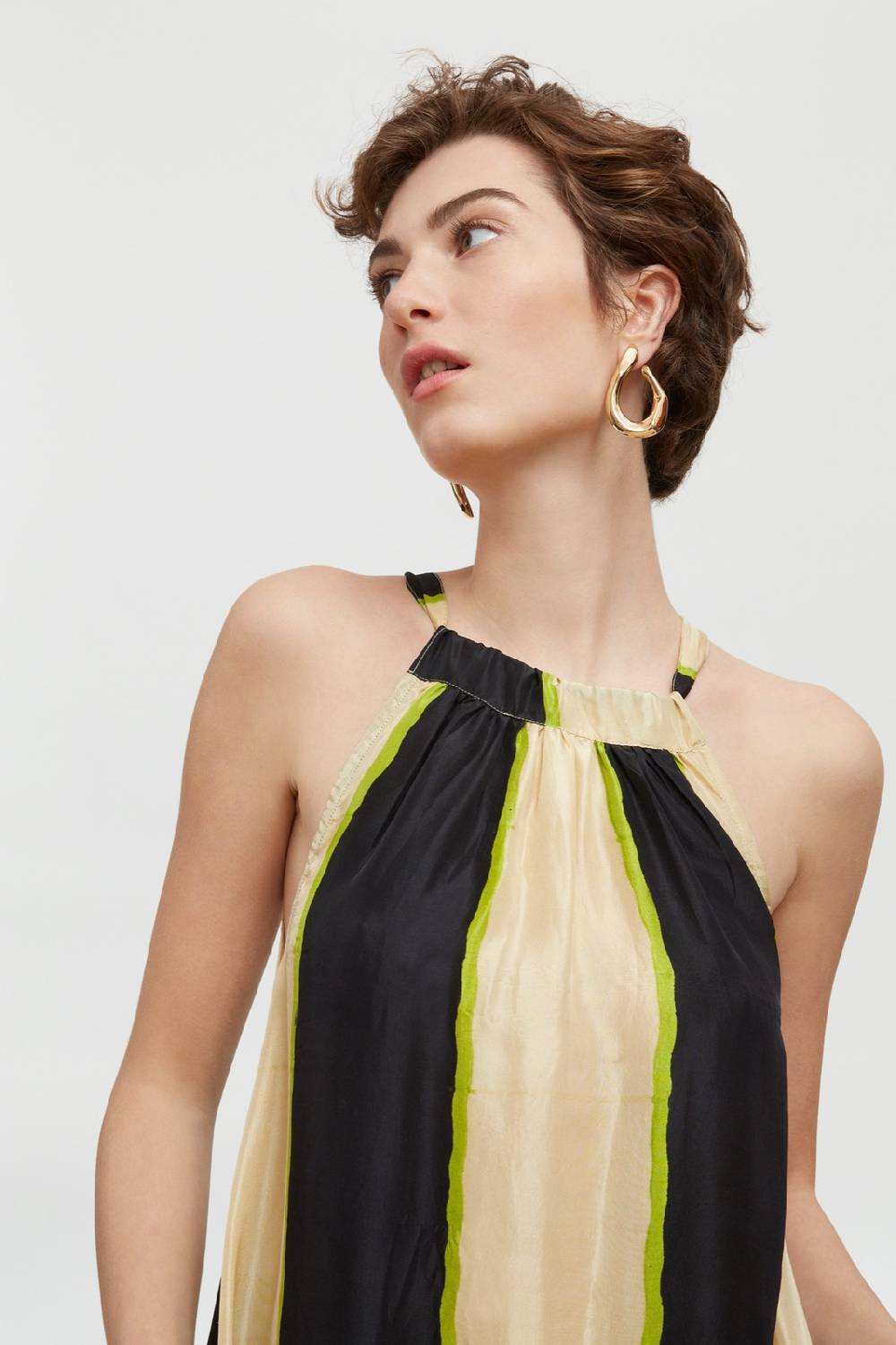 Lisa Corti abito parachute baiadera stripes natural Black Friday