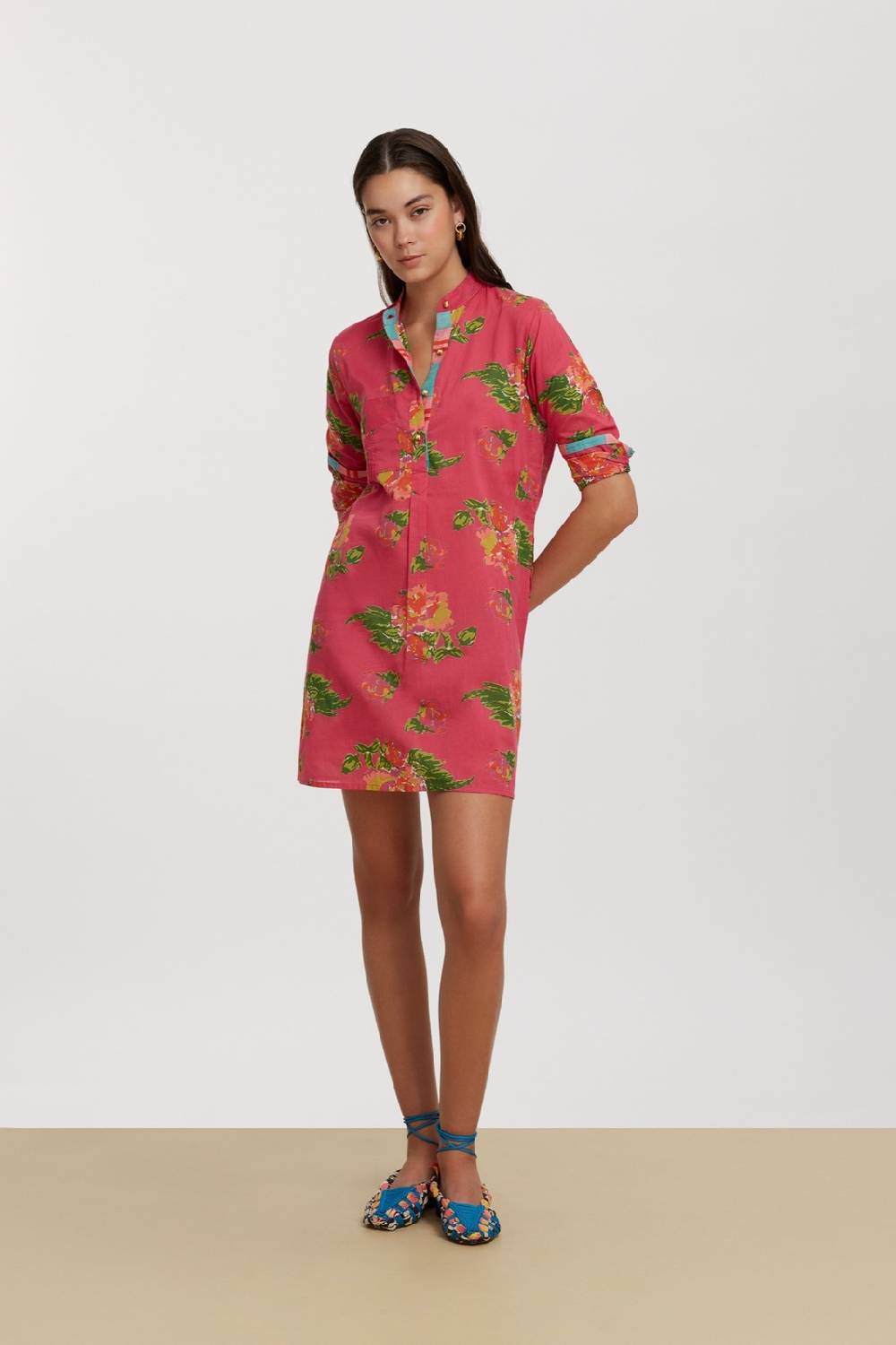 Lisa Corti kurta corta azhar flower fuxia Offerta San Valentino