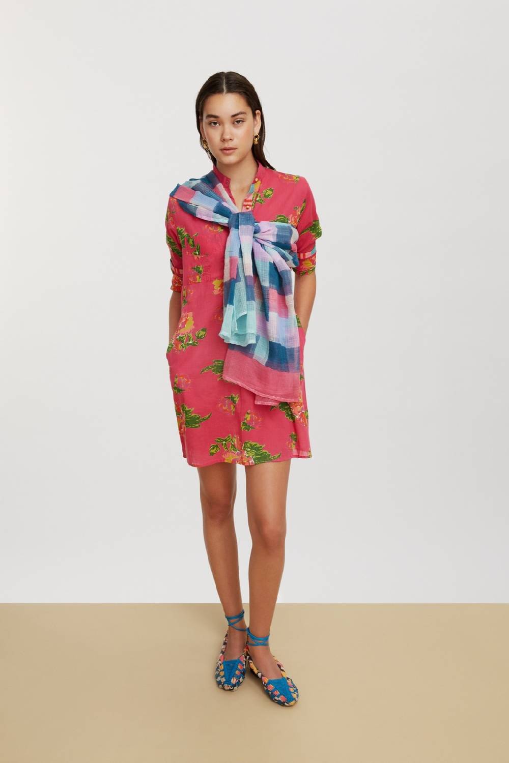 Lisa Corti kurta corta azhar flower fuxia Offerta San Valentino