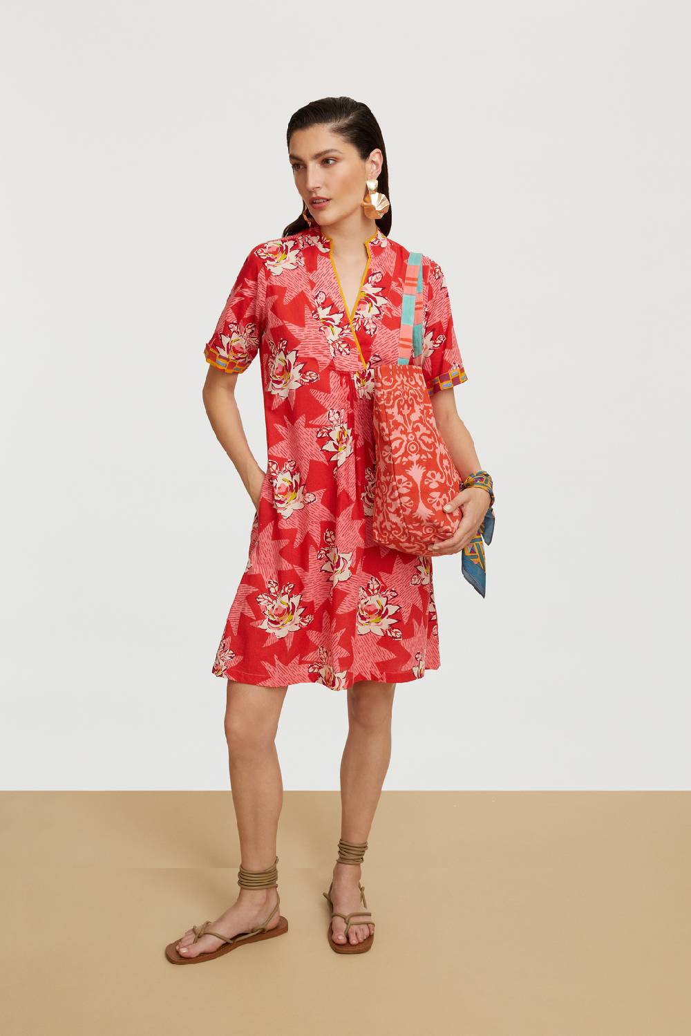 Lisa Corti abito radha star flower red Offerta Anniversario