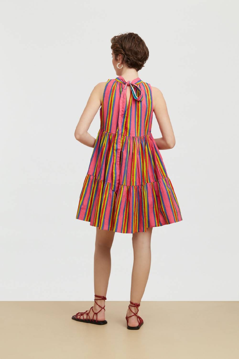 Lisa Corti abito jaipur crazy stripes fucsia Vendita calda