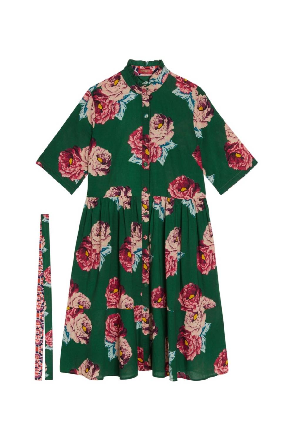 Lisa Corti abito greta folk rose green Online Outlet