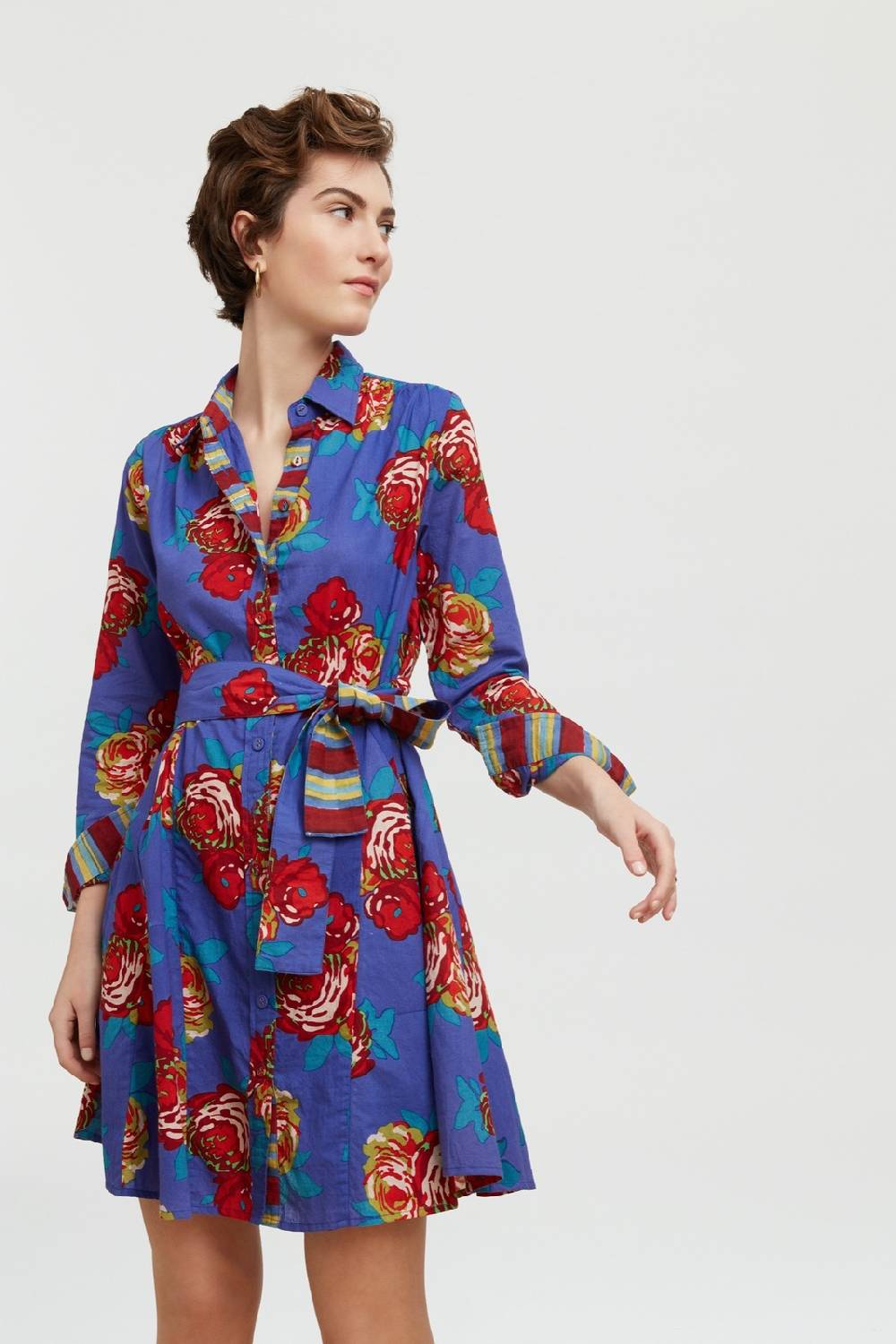Lisa Corti abito datura bold rose cobalt