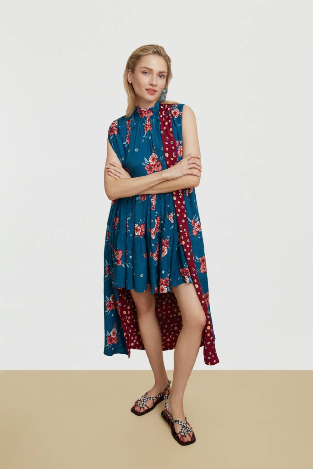 Lisa Corti abito jaipur bukhara flower teal Comprane uno, ottenene uno gratis