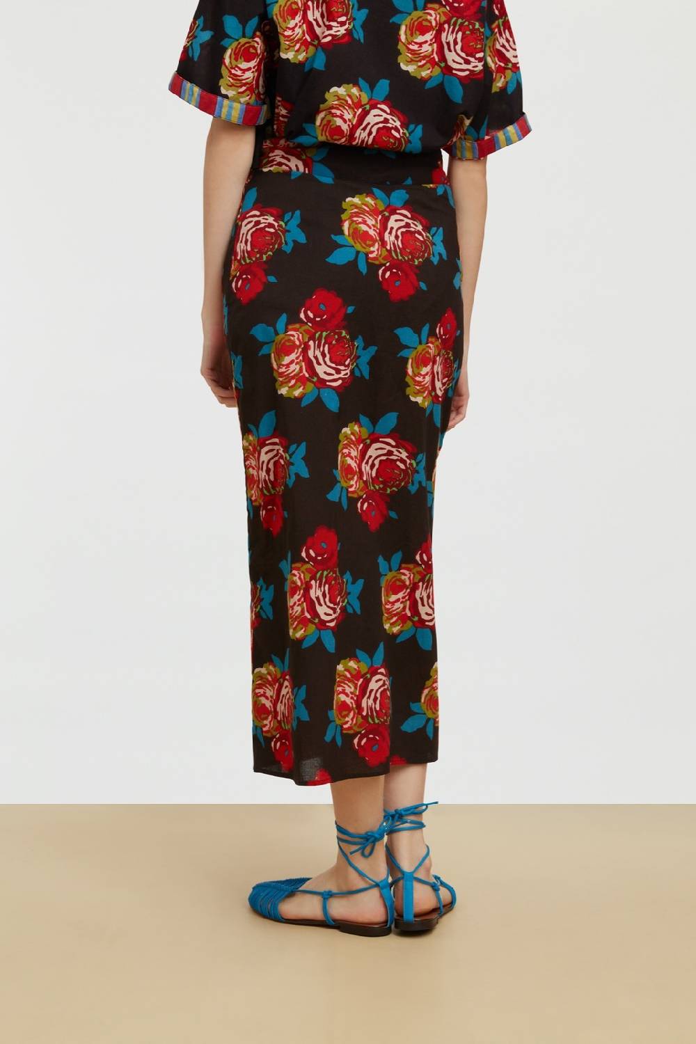 Lisa Corti gonna pareo bold rose black Offerte speciali