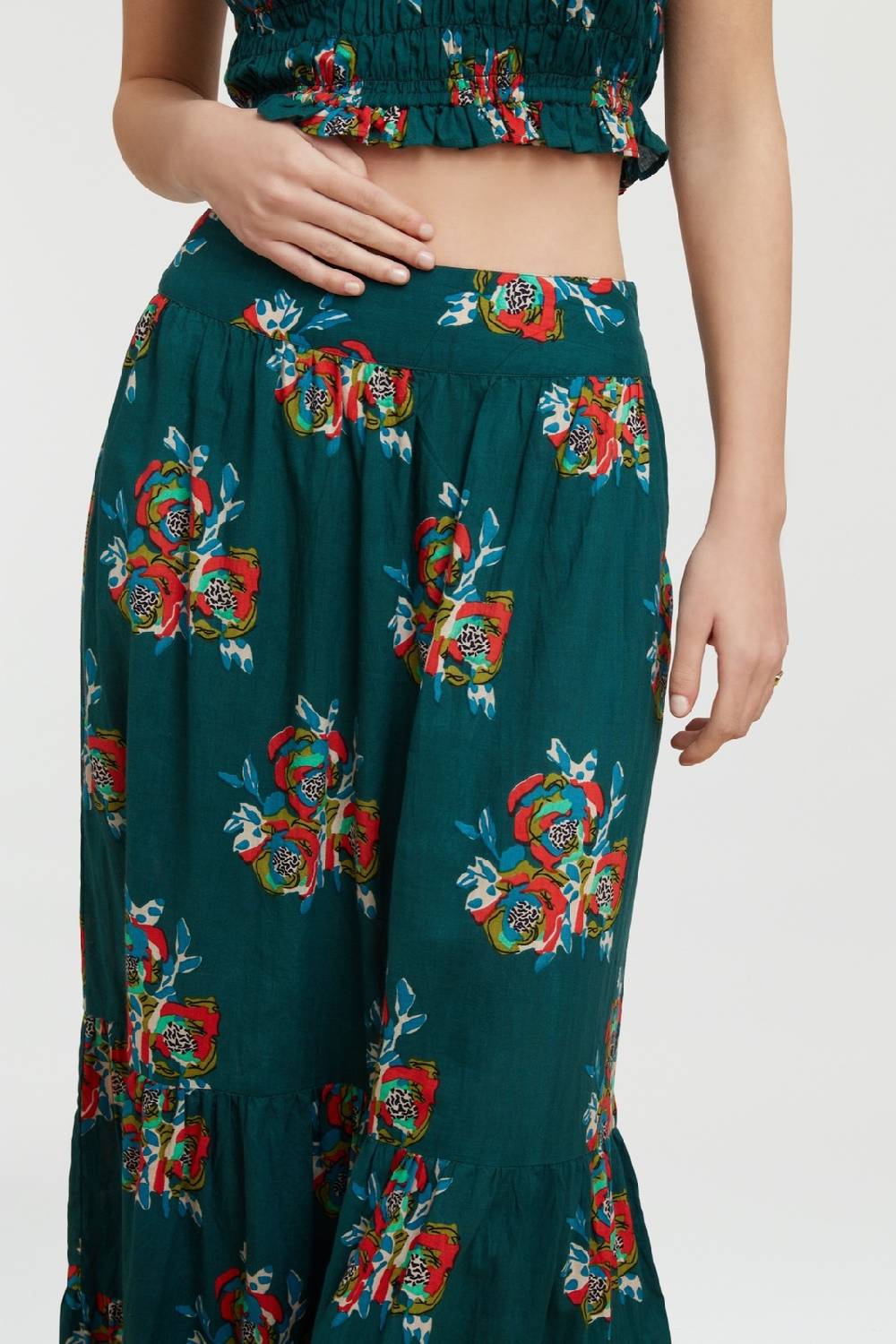 Lisa Corti gonna lehenga cubist rose peacock Enormi risparmi