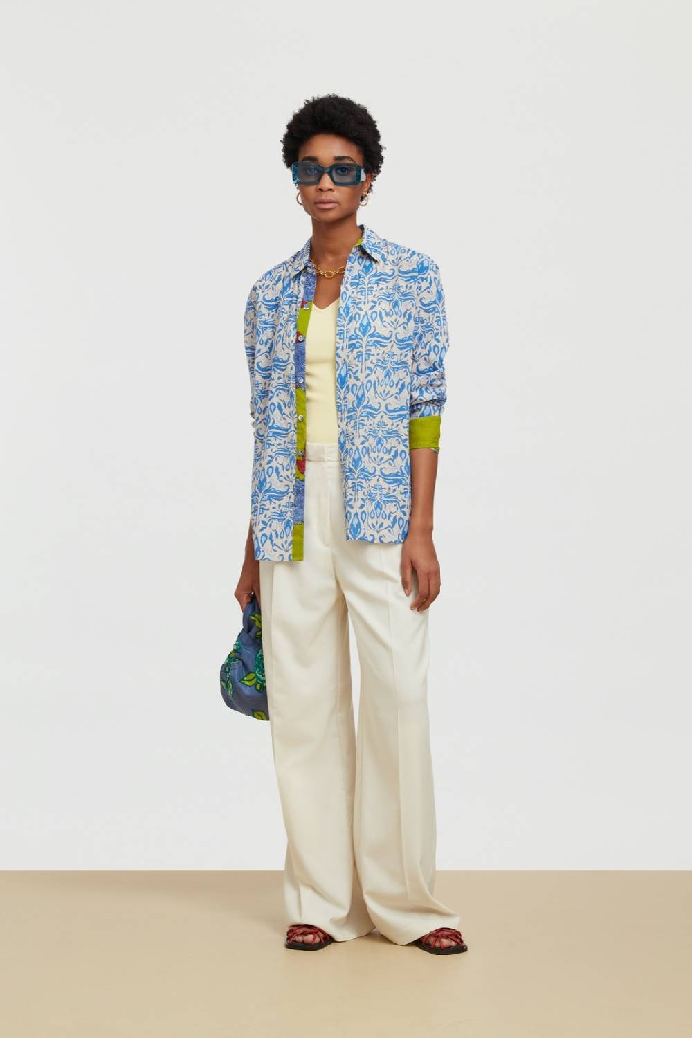 Lisa Corti camicia acapulco abhanery damasque blue Sconti VIP