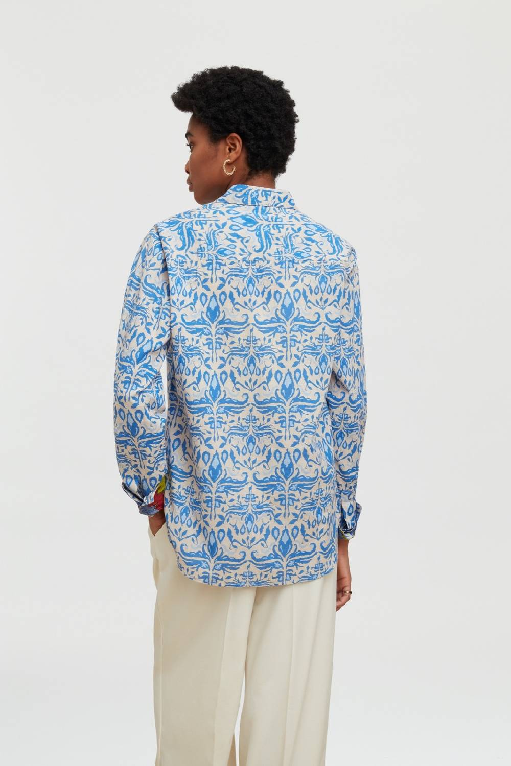 Lisa Corti camicia acapulco abhanery damasque blue Sconti VIP