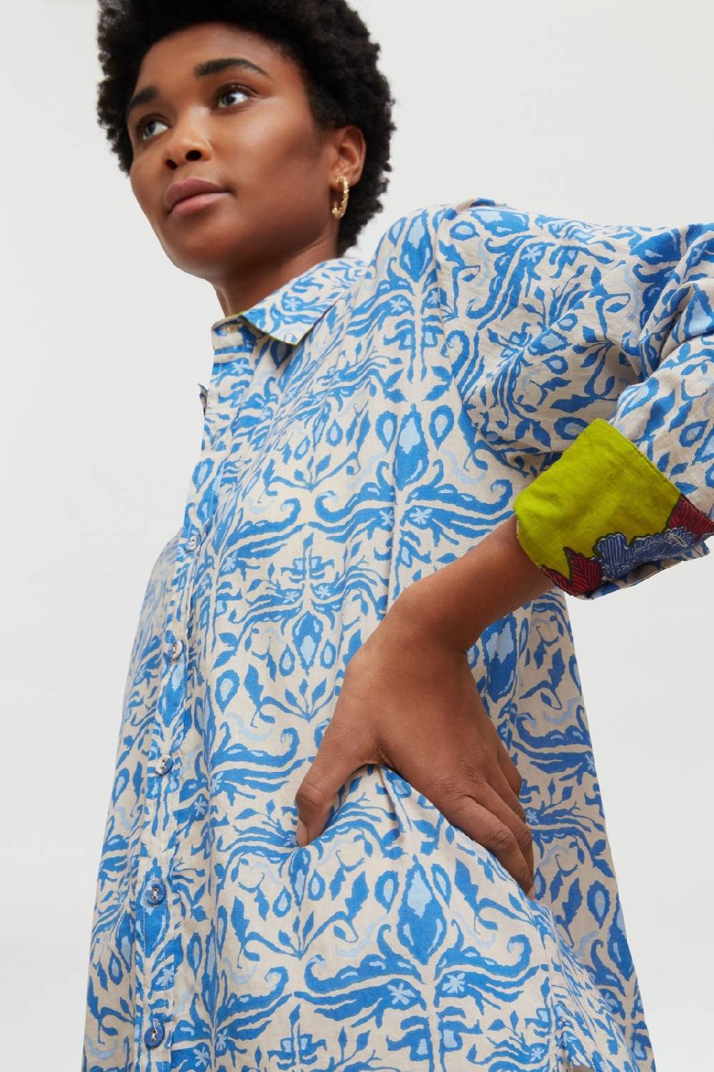 Lisa Corti camicia acapulco abhanery damasque blue Sconti VIP