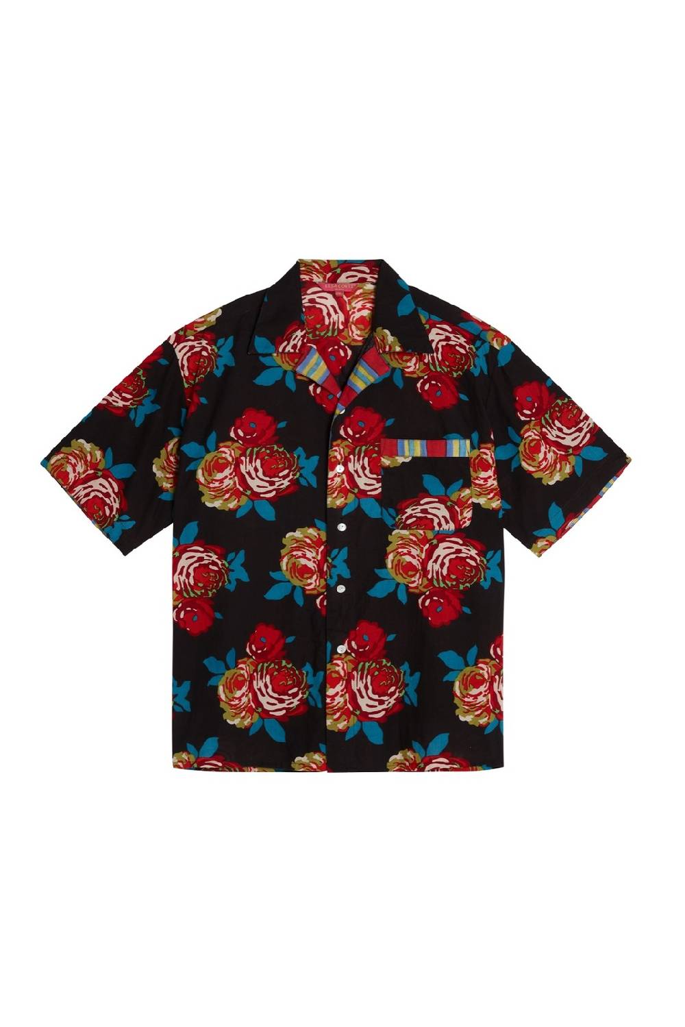 Lisa Corti camicia hawaian bold rose black Ritorno libero