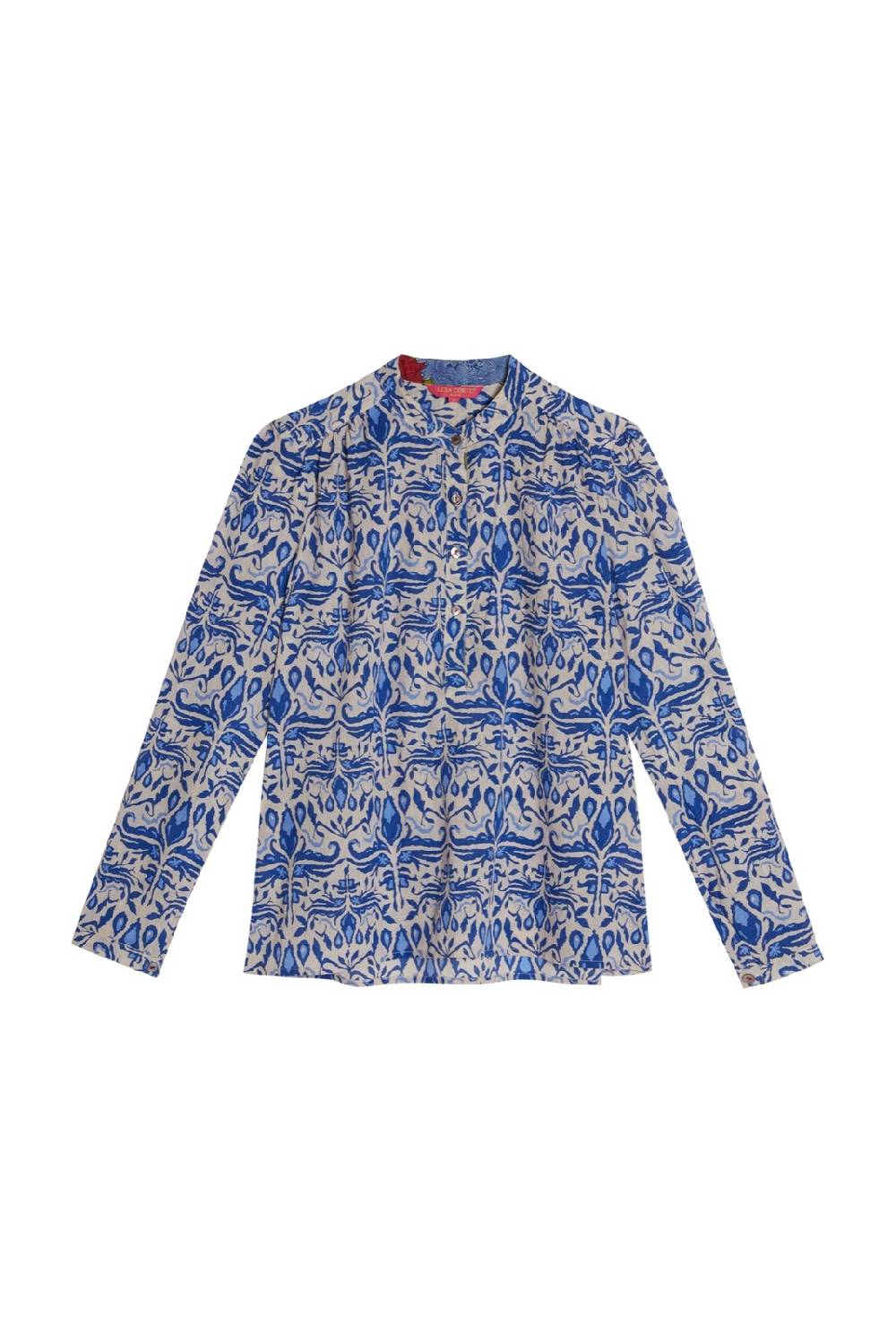 Lisa Corti camicia batumi abhanery damasque blue Latest stili