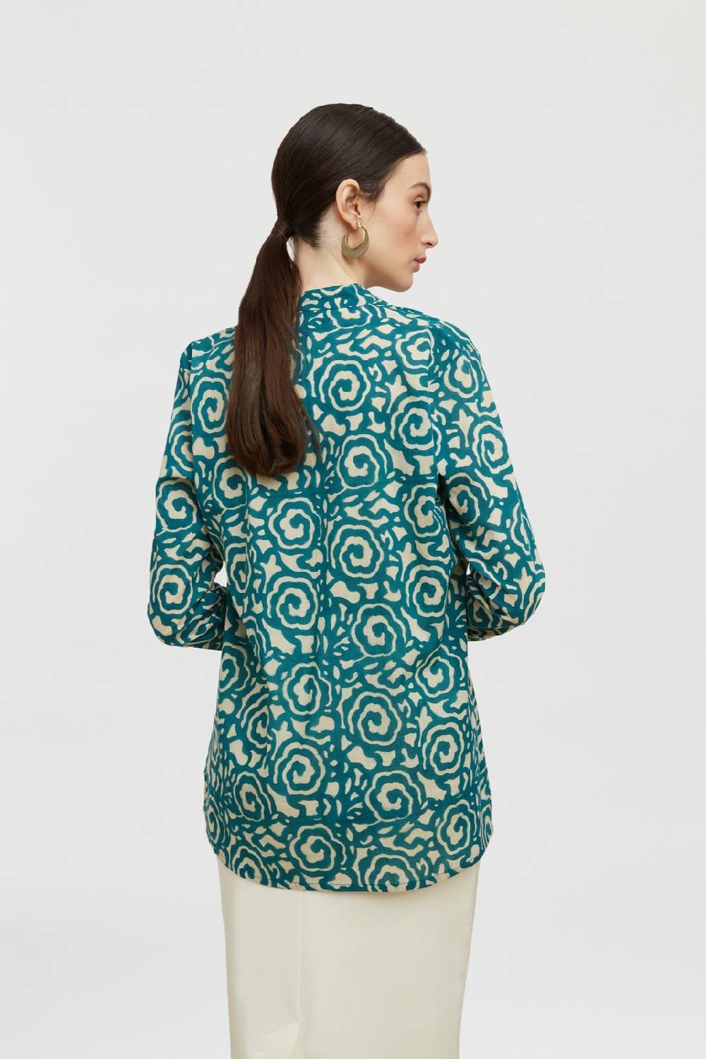 Lisa Corti camicia rashmi spiral peacock natural Ultimo giorno