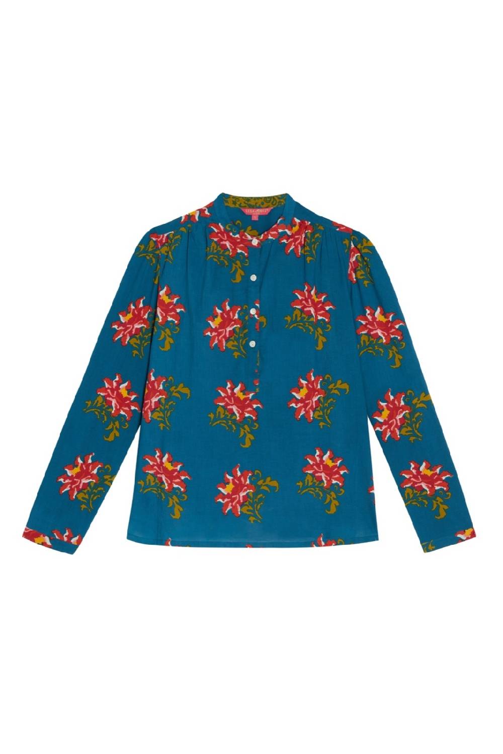 Lisa Corti camicia batumi tangeri rose teal Fino al 50% di sconto