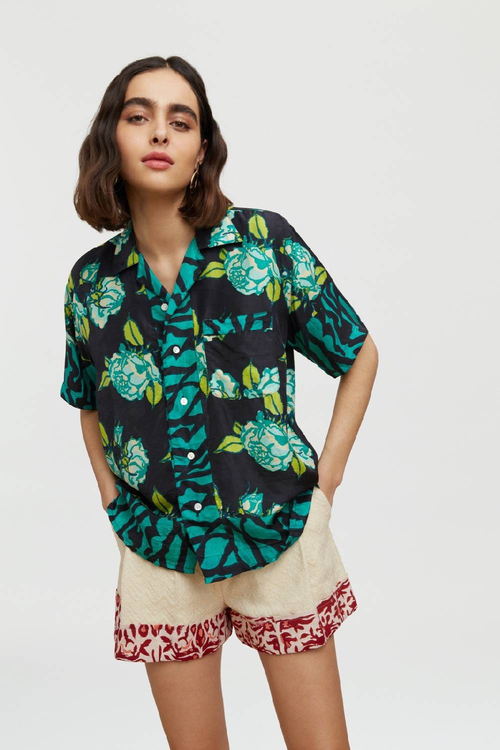 Lisa Corti camicia bowling rosa spina black Sostegno trimestrale