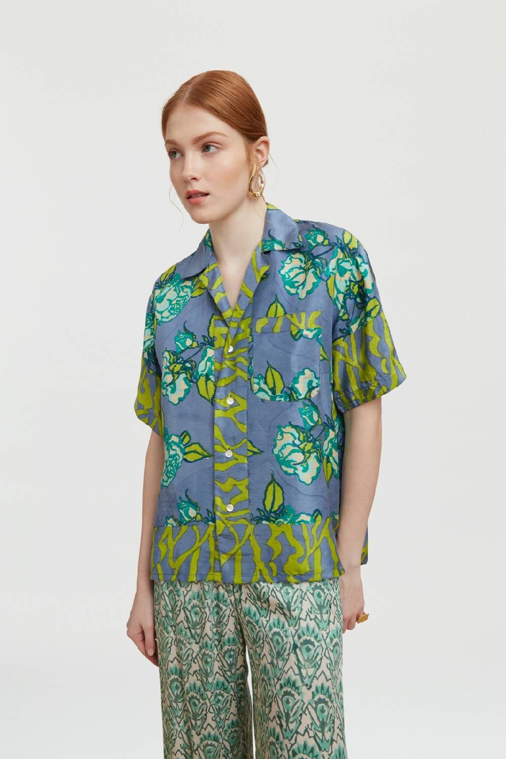 Lisa Corti camicia bowling rosa spina glicine Discount Store per i nuovi prodotti