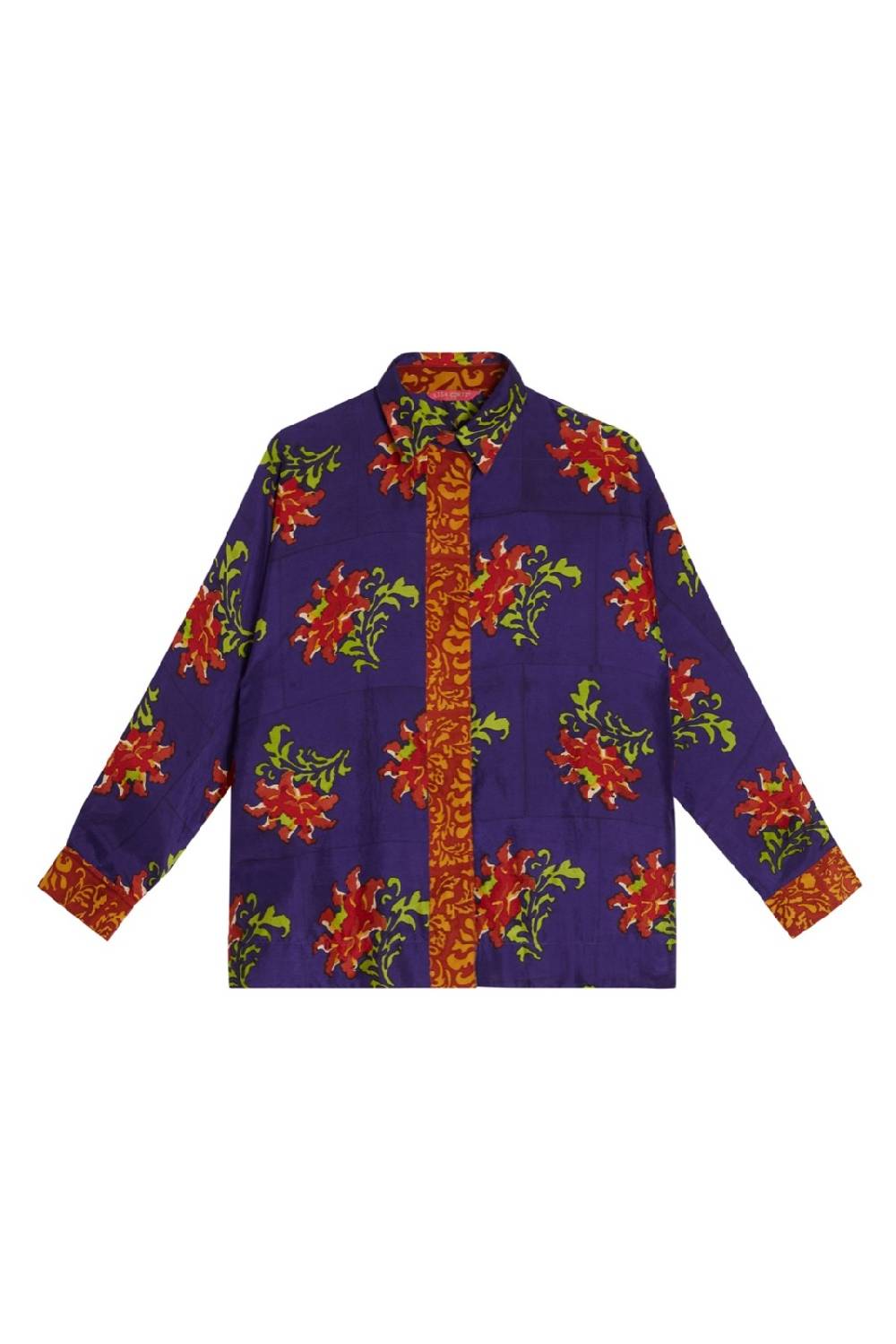 Lisa Corti camicia dahlia tangeri flower purple Super sconto