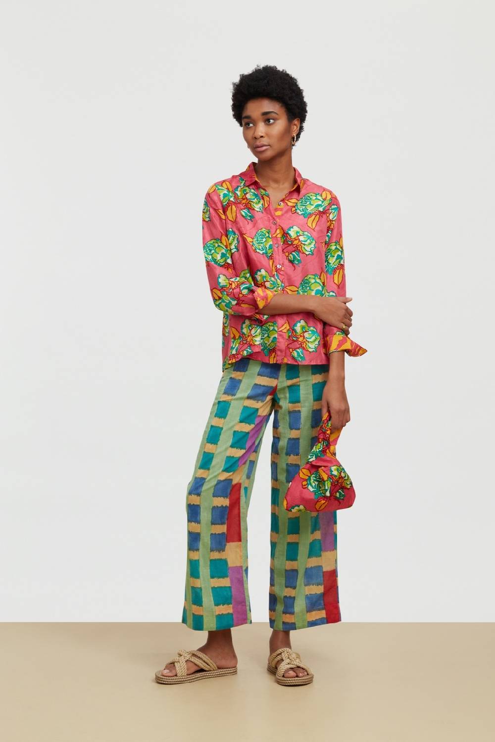 Lisa Corti camicia bella rosa spina geranium