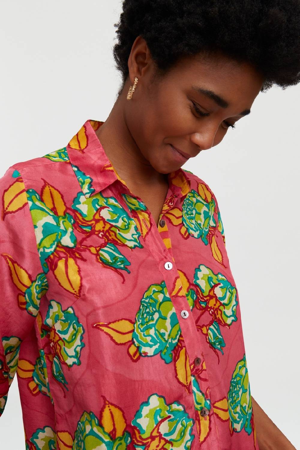 Lisa Corti camicia bella rosa spina geranium Enormi sconti