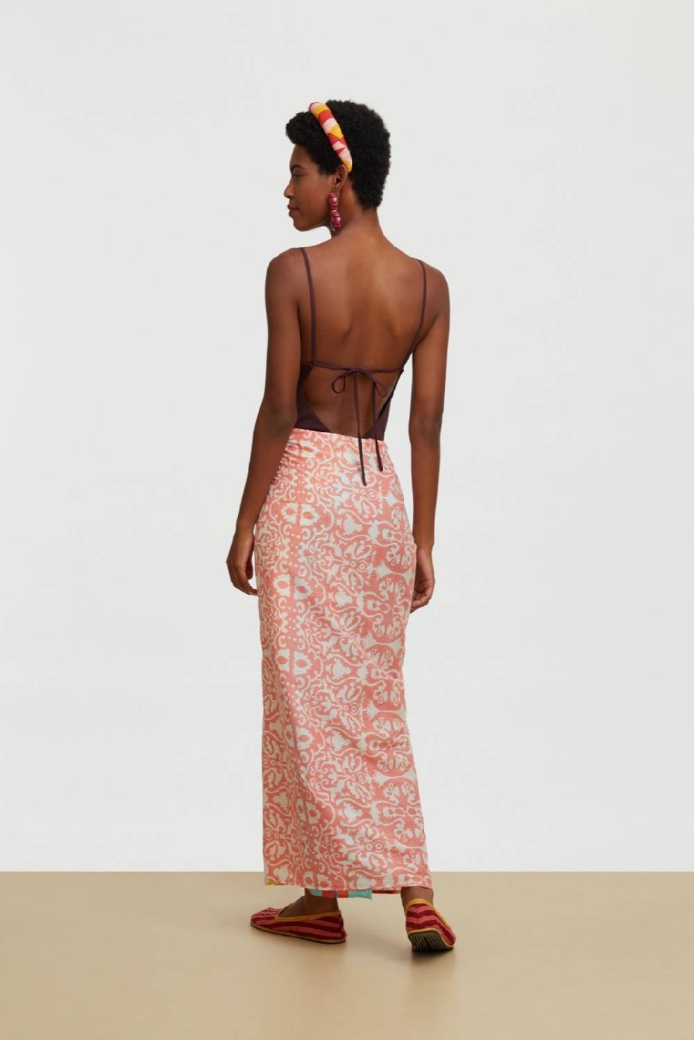 Lisa Corti pareo dam dam old pink In Linea